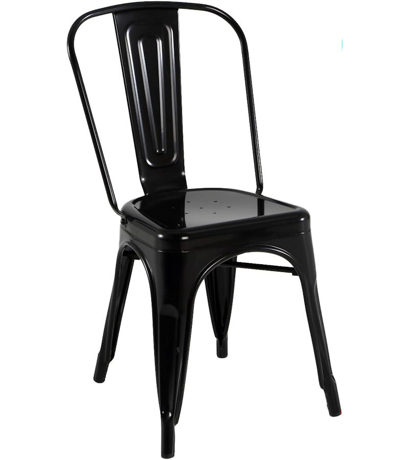 Silla metal negra pack 4 unidades